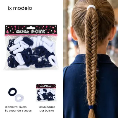 Colitas Mini Azul Blanco