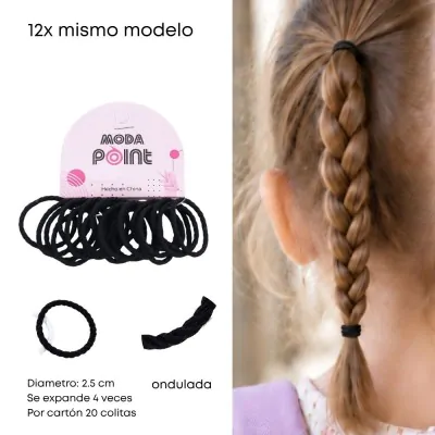 Colita Toalla Bebe Ondulada Negro X12