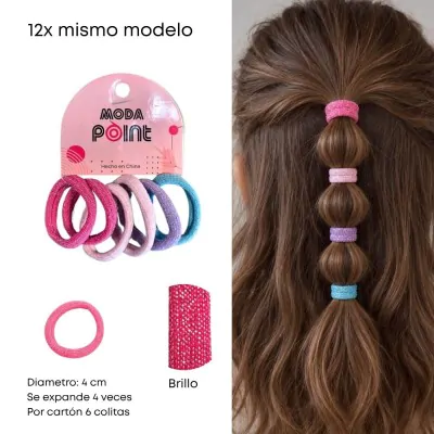 Colita Toalla Mini Brillo Pastel X12