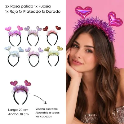 Vincha Ano Nuevo Corazon X6