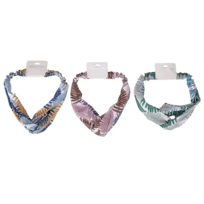 Vincha Elastica Cruzada Estampa Hojas X6