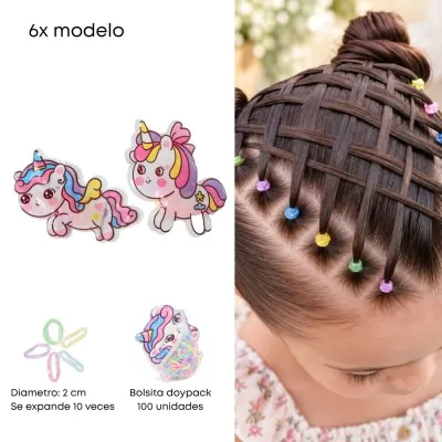 Gomita Silicona Unicornio Pastel Traslucido X12