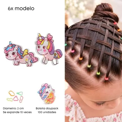 Gomita Silicona Unicornio Fluo X12