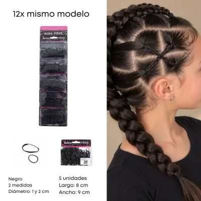 Gomita Silicona Chica Grande Negro X5