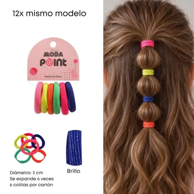 Colita Toalla Mini Brillo Fluo X12