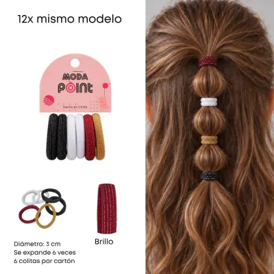 Colita Toalla Mini Brillo Elegante X12