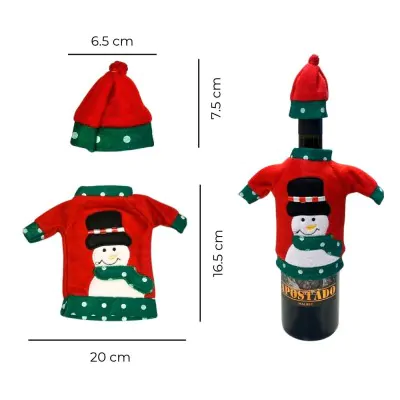 Funda Botella Navidad Vestimenta /2 X6