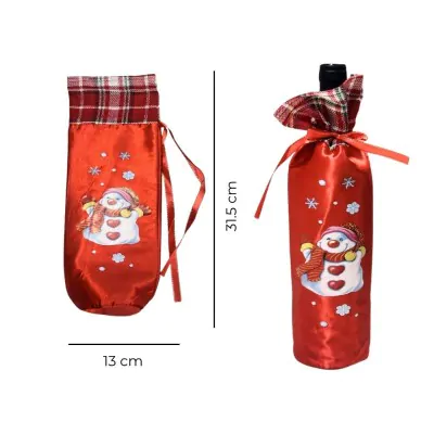 Funda Botella Navidad Cuadrille /3 X6