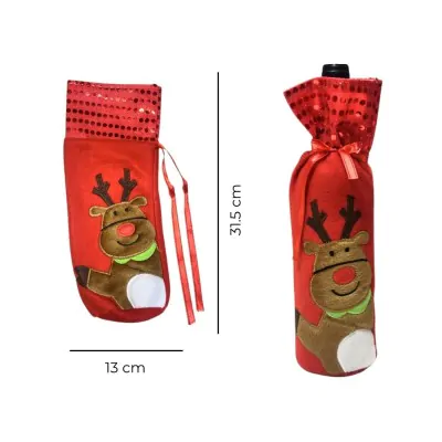 Funda Botella Navidad Bordada /2 X6