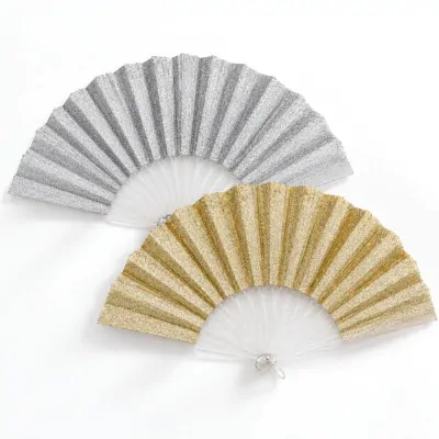Abanico Glitter Liso Transparente X12