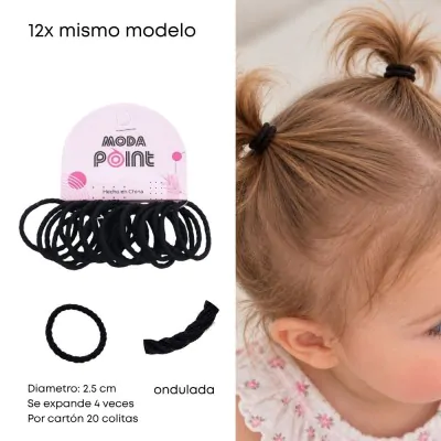 Colita Toalla Bebe Ondulada Negro X12