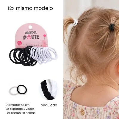 Colita Toalla Bebe Ondulada B/n X12