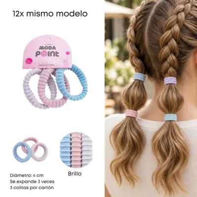 Colita Texturada Brillo Pastel X12