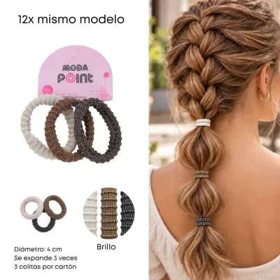 Colita Texturada Brillo Tonos Tierra X12