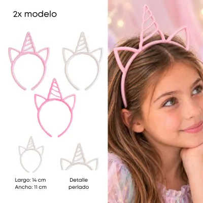 Vincha Unicornio Cm Rosa Perlada