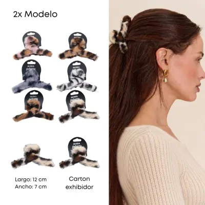 Broche Infinito Felpuda Animal Print X12