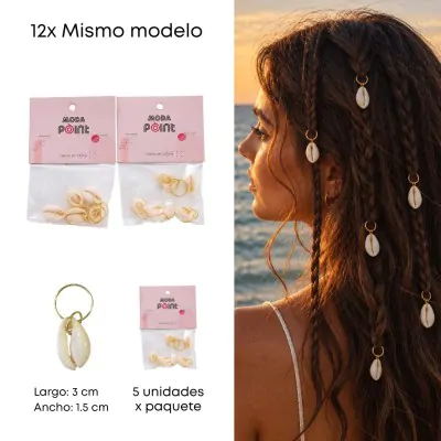 Decoracion Cuff Para Trenzas Oceano X12