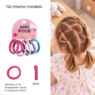 Colita Toalla Mini Brillo Pastel X12