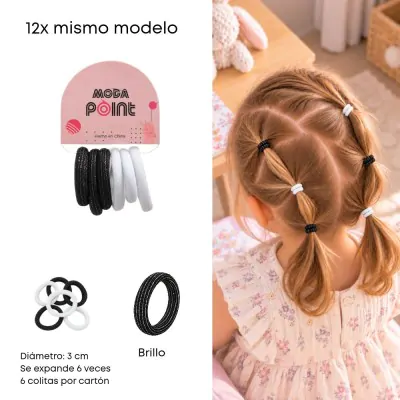 Colita Toalla Mini Brillo B/n X12