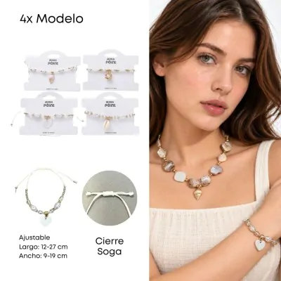 Pulsera Soga Dije Perla A X12