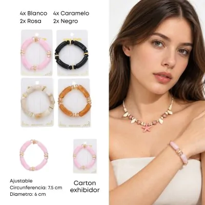 Pulsera Elastica Piedras -a X12