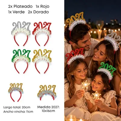 Vincha Ano Nuevo 2027 X6