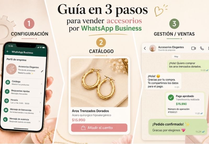Detalle de accesorios de bijouterie para venta por WhatsApp