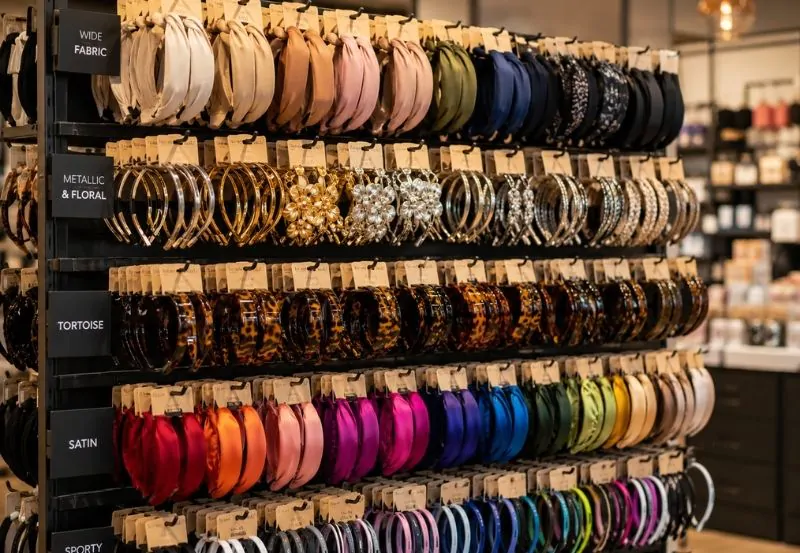 accesorios de moda por mayor en exhibición