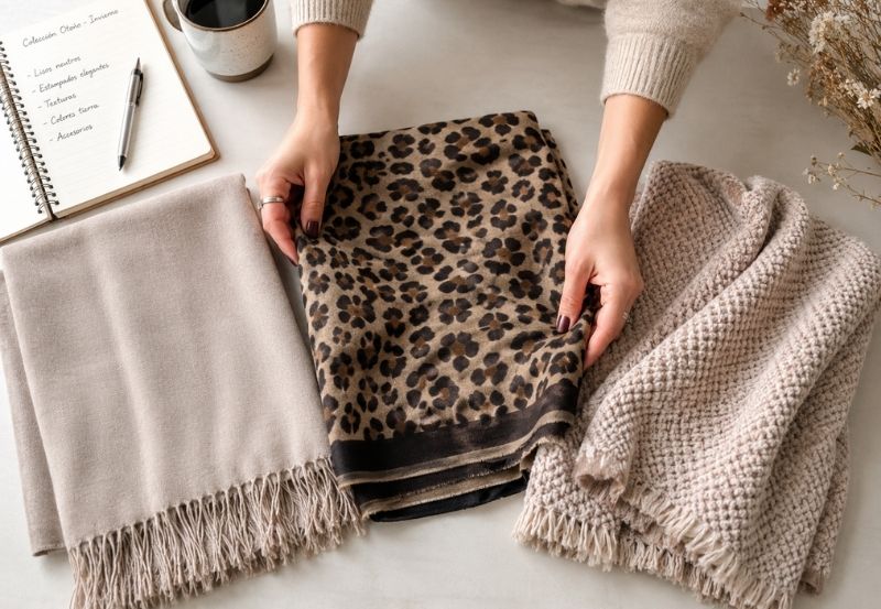 surtido de pashminas lisas y estampadas para reventa mayorista