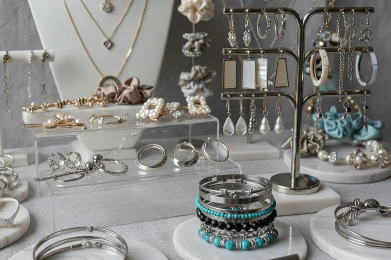 exhibidor de pulseras mayoristas variedad bijouterie cadenas dijes