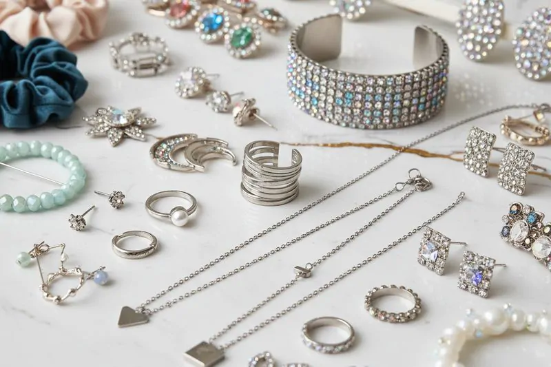 accesorios de moda por mayor en exhibición